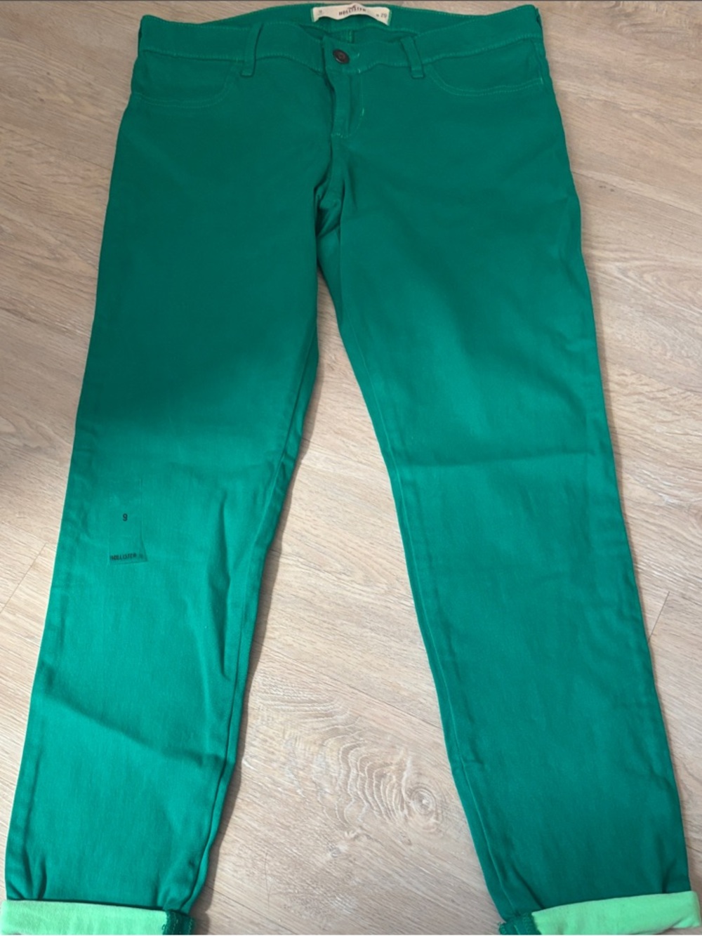 Hollister Green Roll-Cuff Slim Pants